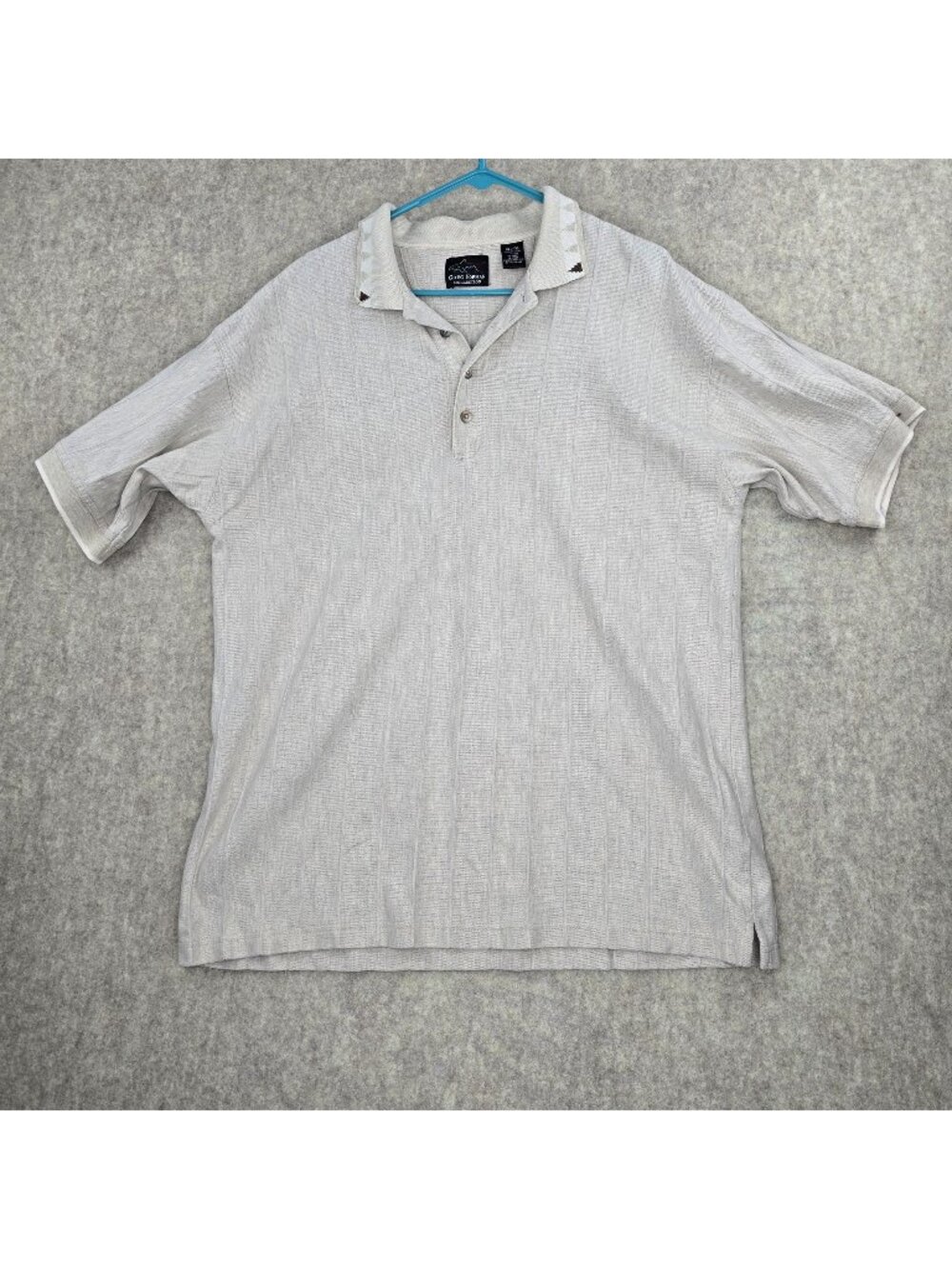 Greg Norman Collection Polo Shirt XL Gray Cotton Short Sleeve
